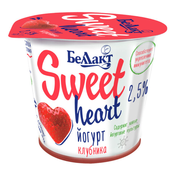 Йогурт Клубника 2,5%  полимер. стакан 150 гр